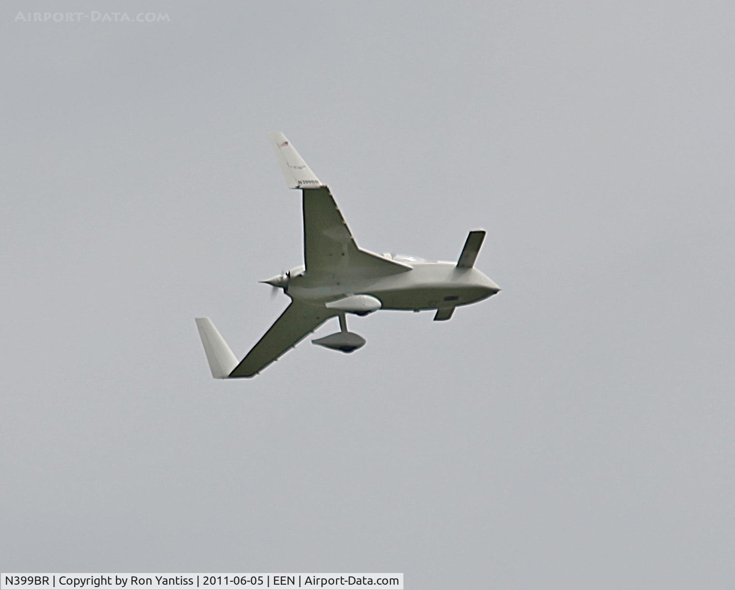 N399BR, 2000 Co-Z Cozy Mark III C/N 101, Departing Keene, NH at full throttle 6/5/2011