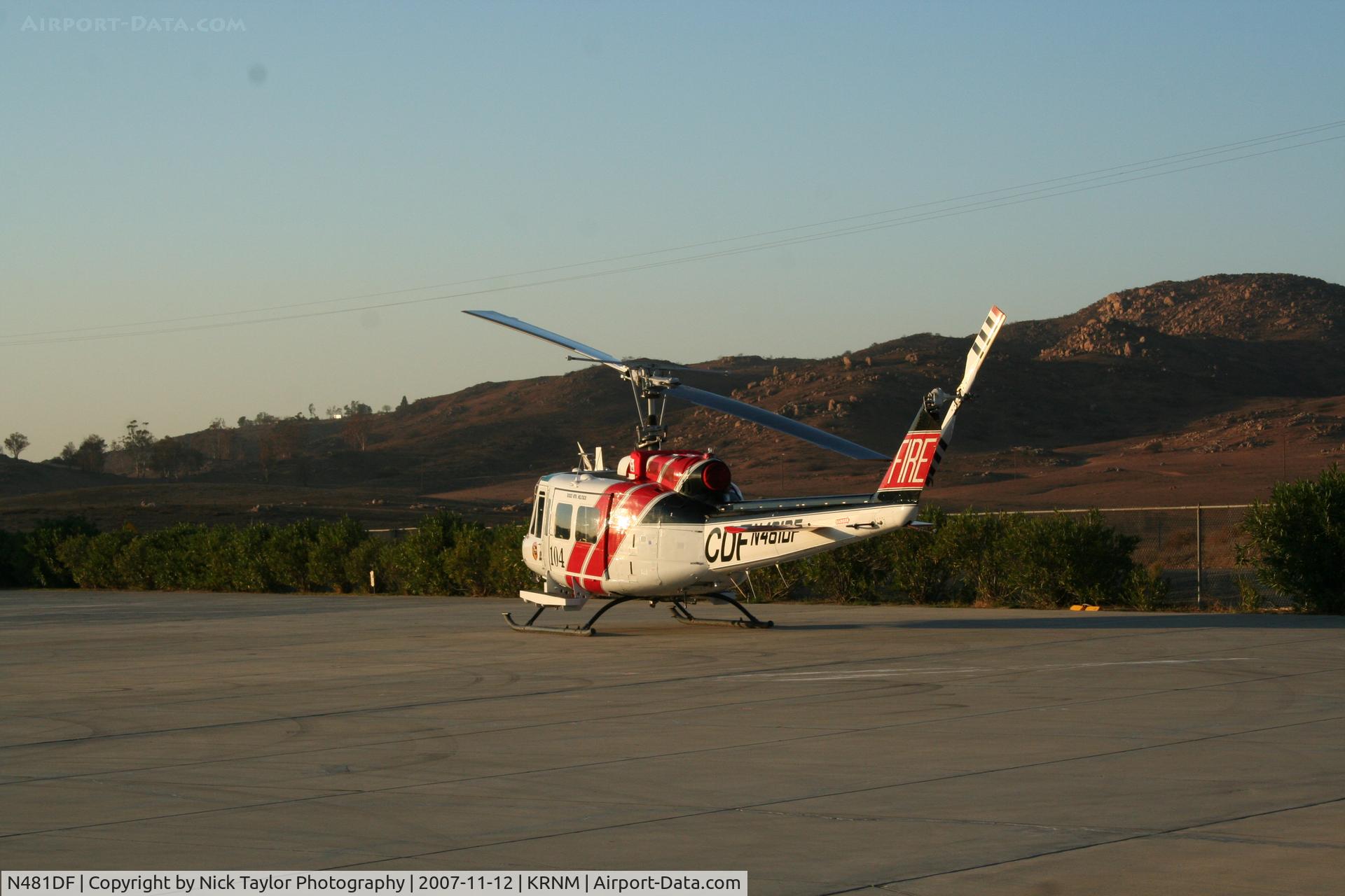 N481DF, 1972 Bell UH-1H Iroquois C/N 13318, H-104 at Ramona