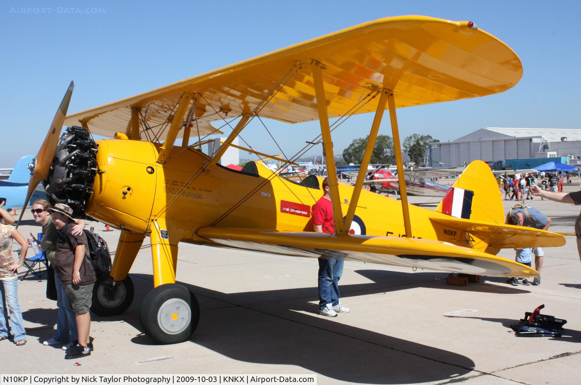 N10KP, 1942 Boeing A75N1 (PT17) C/N 755247, On display at the MCAS Miramar airshow