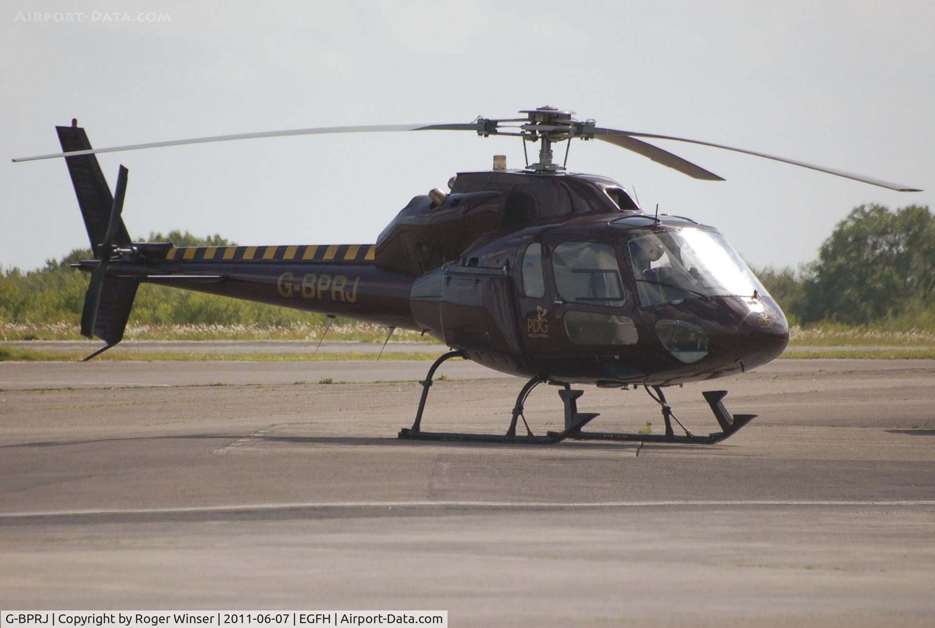 G-BPRJ, 1982 Aerospatiale AS-355F-1 Ecureuil 2 C/N 5201, PLM Dollar Group's Equreuil 2 at the fuel pump.
