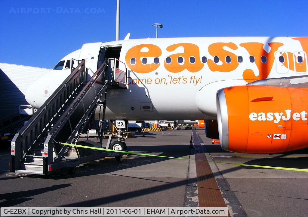 G-EZBX, 2007 Airbus A319-111 C/N 3137, disembarking from EZBX after our flight from Liverpool