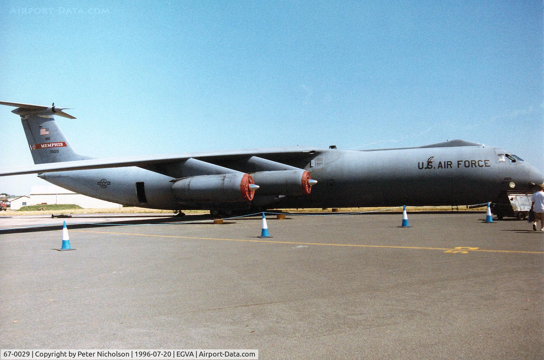 67-0029, 1967 Lockheed C-141B Starlifter C/N 300-6280, C-141B Starlifter of 155th Airlift Squadron Tennessee Air National Guard on display at the 1996 Royal Intnl Air Tattoo at RAF Fairford.