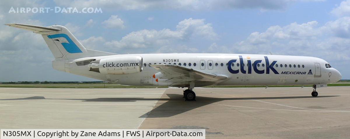 N305MX, 1991 Fokker 100 (F-28-0100) C/N 11305, Interesting visitor at Fort Worth Spinks Airport