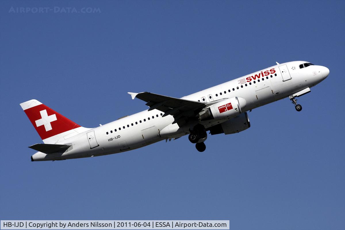 HB-IJD, 1995 Airbus A320-214 C/N 553, Taking off from runway 19R.