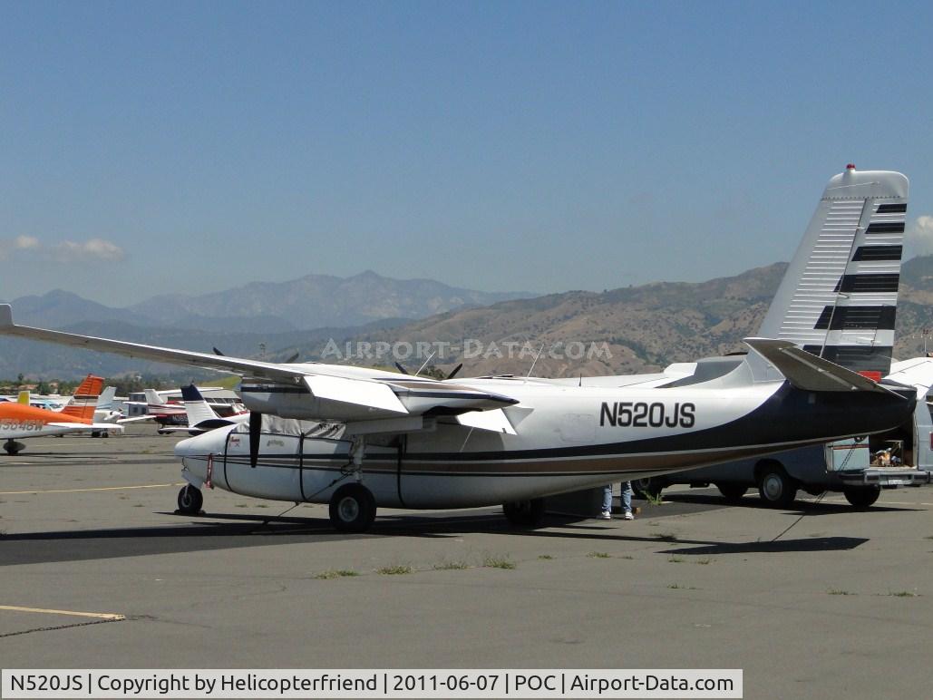 N520JS, 1961 Aero Commander 500-A C/N 500A-1130-60, Tied down, covered, and parked in the open parking area