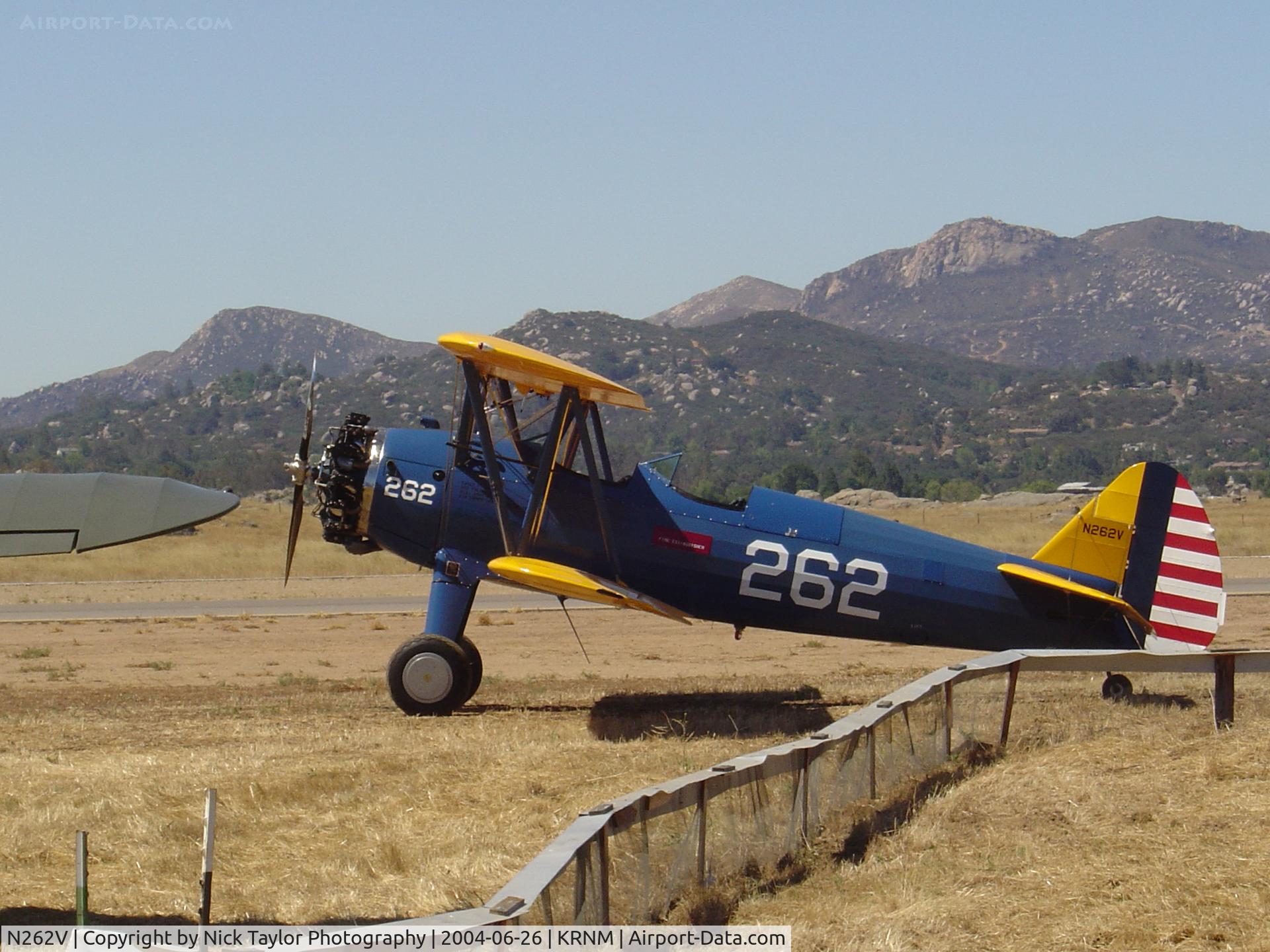 N262V, 1943 Boeing A75N1(PT17) C/N 75-4952, Ramona Air Fair