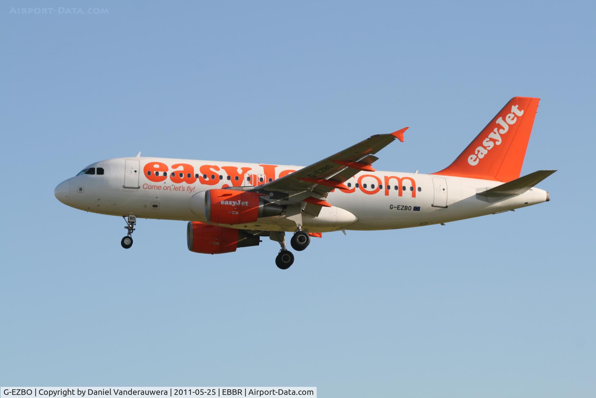 G-EZBO, 2007 Airbus A319-111 C/N 3082, Arrival of flight EZY2795 to RWY 25L