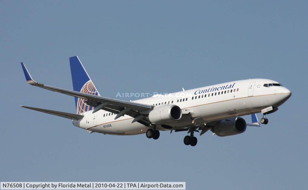 N76508, 2008 Boeing 737-824 C/N 31639, Continental 737