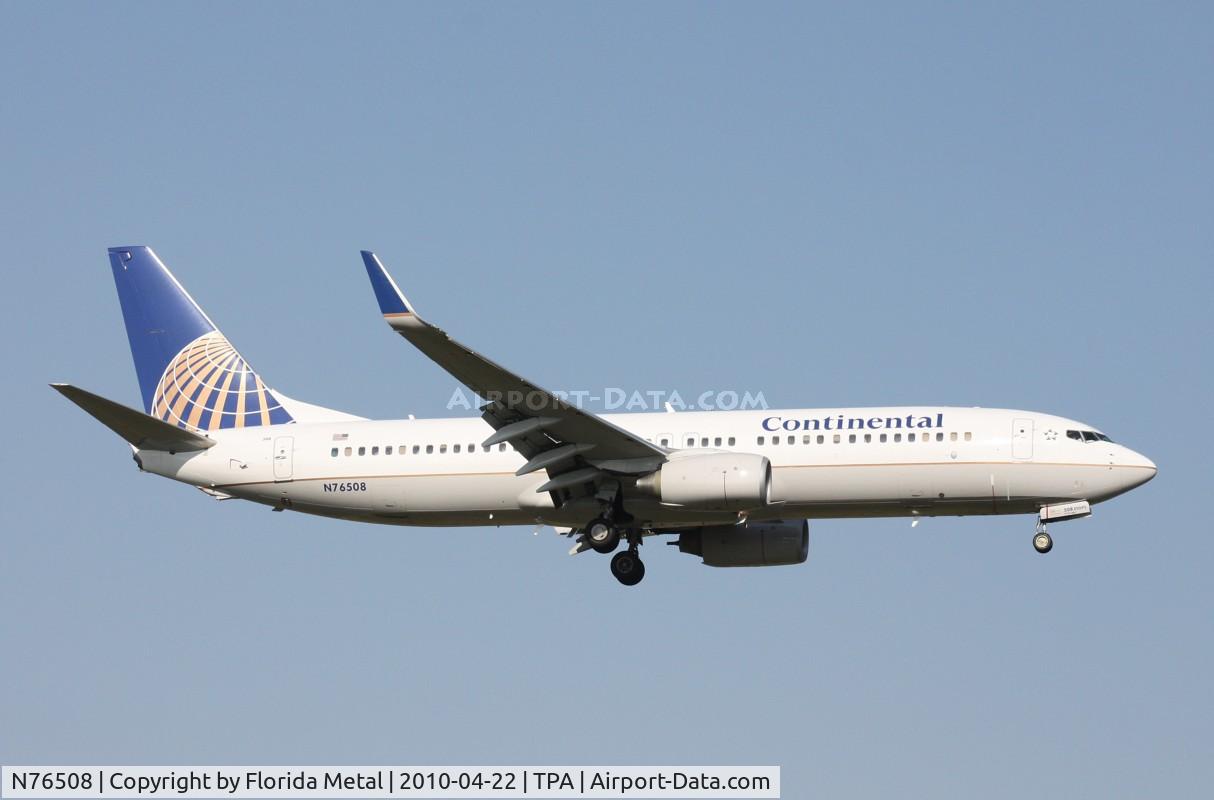 N76508, 2008 Boeing 737-824 C/N 31639, Continental 737