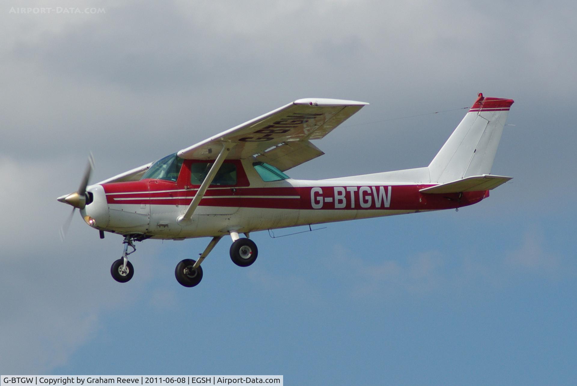 G-BTGW, 1979 Cessna 152 C/N 15279812, About to touch down.