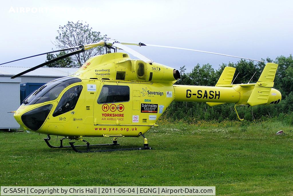 G-SASH, 2000 McDonnell Douglas MD-900 Explorer C/N 900-00080, Yorkshire Air Ambulance based at Bagby Airfield, Yorkshire in daylight hours then returns to Leeds-Bradford Airport at night time