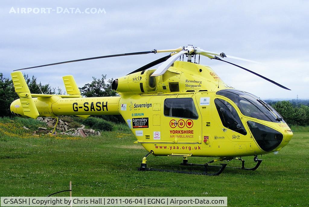 G-SASH, 2000 McDonnell Douglas MD-900 Explorer C/N 900-00080, Yorkshire Air Ambulance based at Bagby Airfield, Yorkshire in daylight hours then returns to Leeds-Bradford Airport at night time
