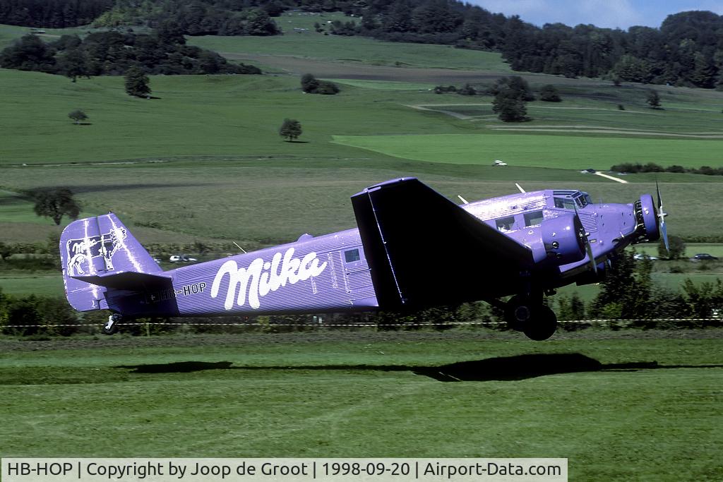 HB-HOP, 1939 Junkers Ju-52/3m g4e C/N 6610, Milka logo prop at Hilzingen bei Singen
