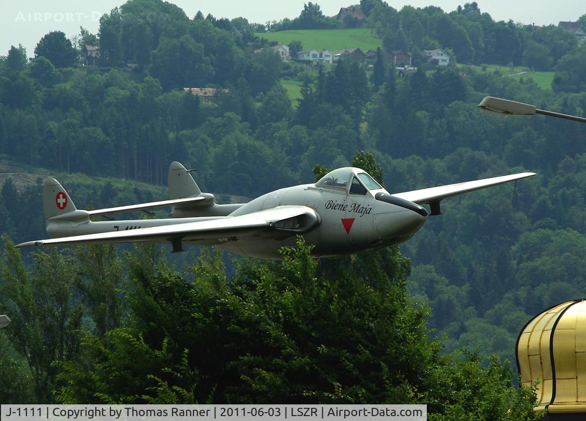 J-1111, De Havilland (FFA) Vampire FB.6 (DH-100) C/N 620, ex Swiss Air Force De Havilland Vampire