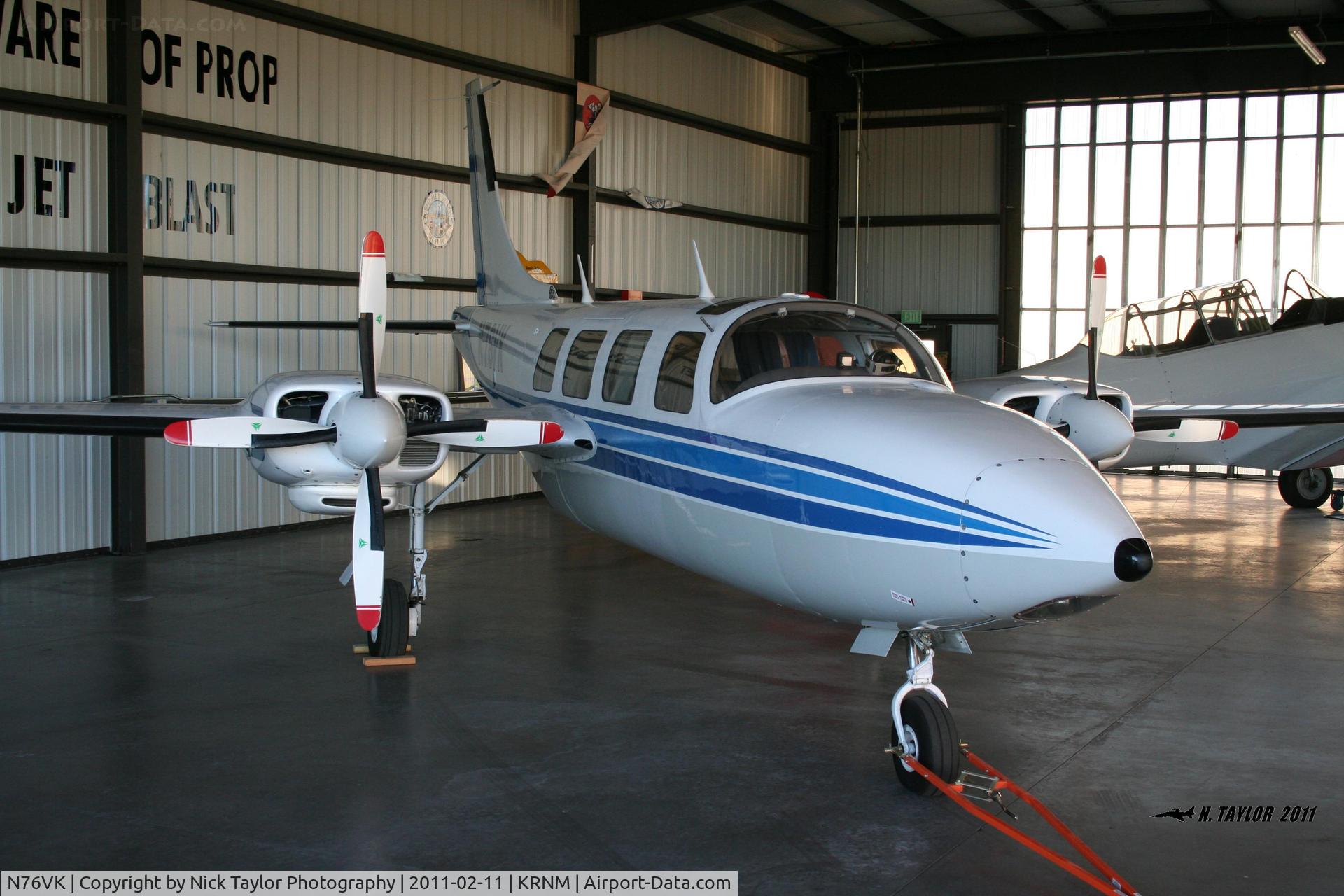 N76VK, 1976 Smith Aerostar 601P C/N 61P-0305-079, In the hangar at Ramona