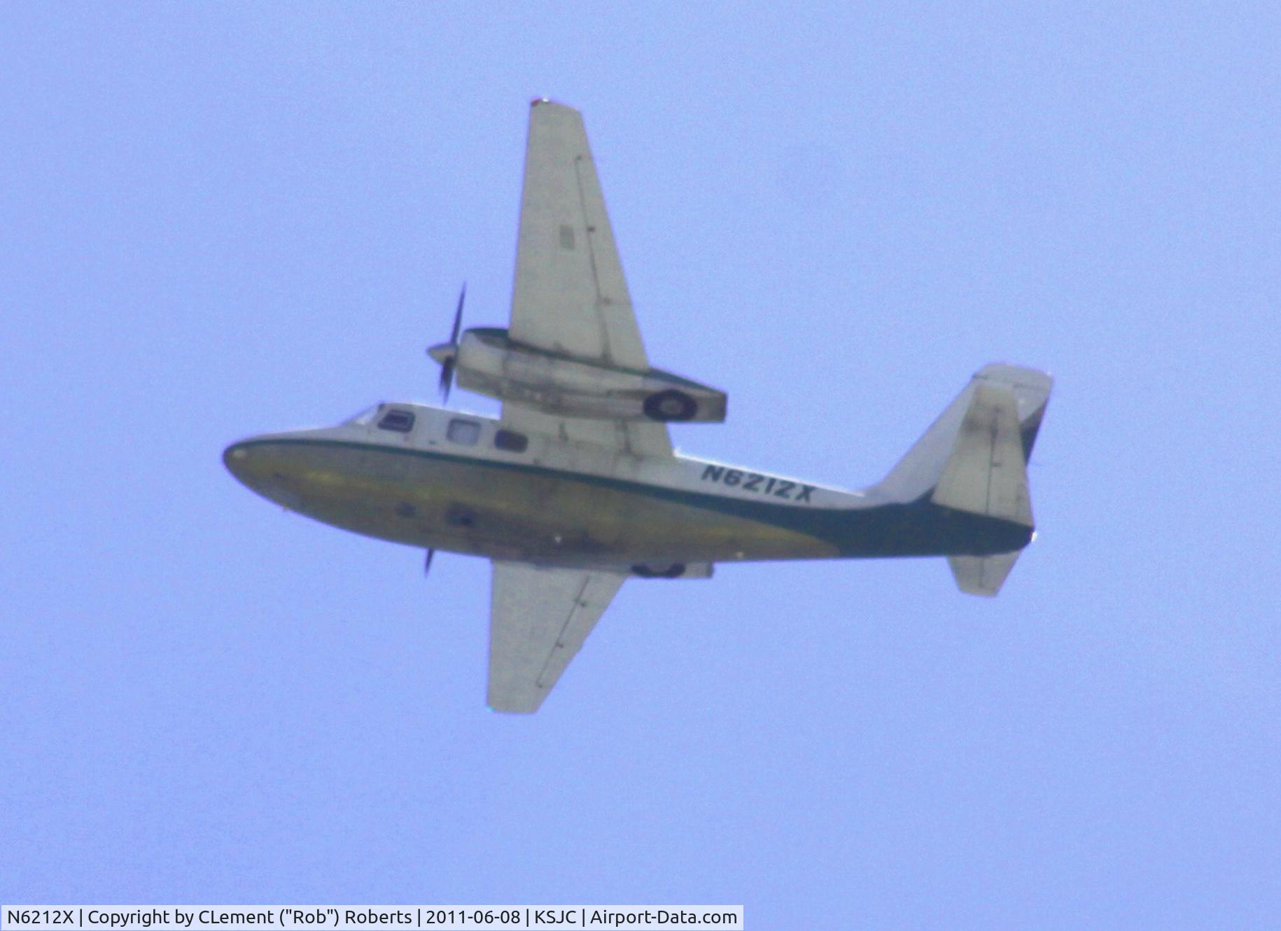 N6212X, 1963 Aero Commander 500B Commander Commander C/N 500B-1102-63, Over KSJC in Pattern.   (Nearest ground location - Coleman Ave and Martin Ave)