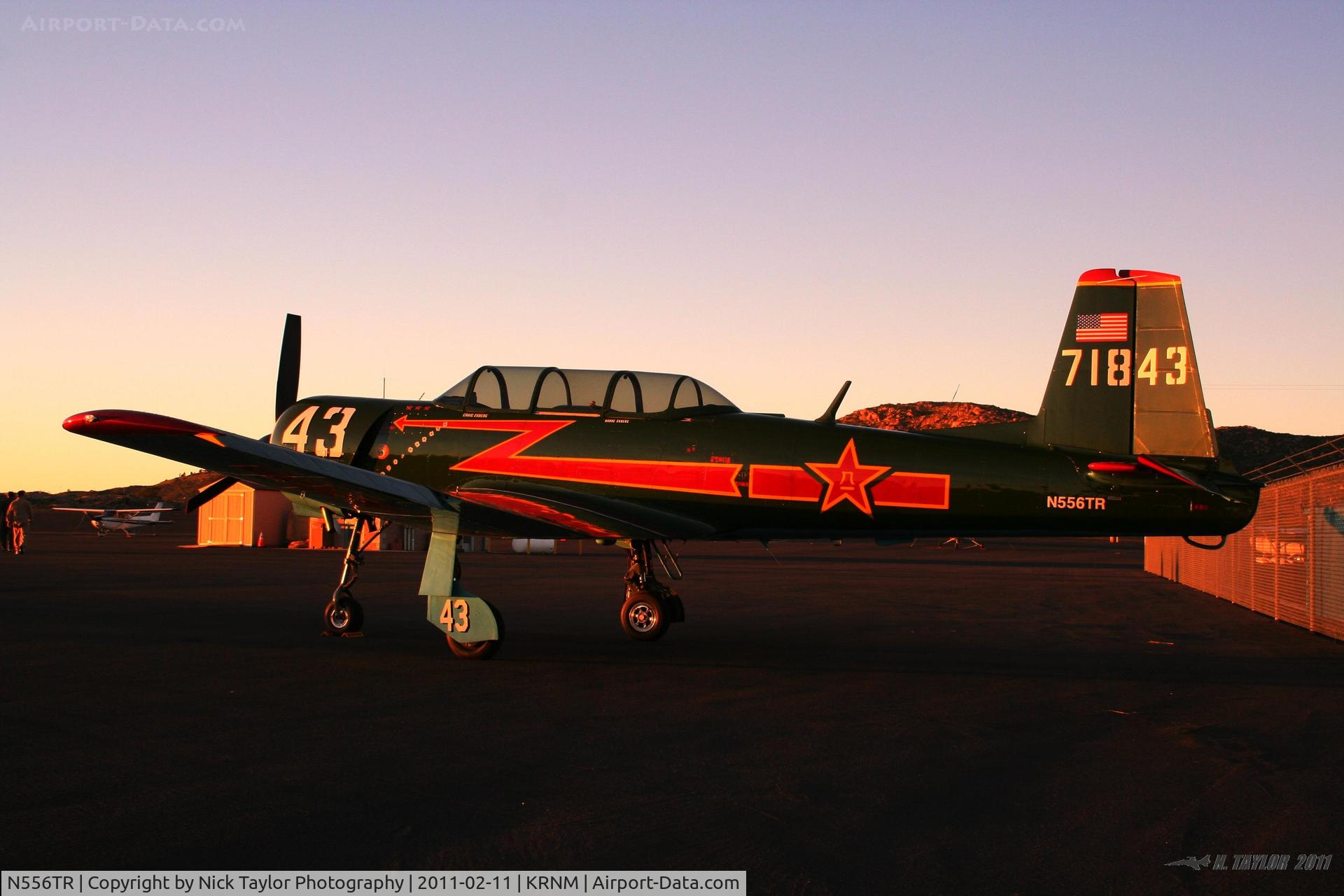 N556TR, 1968 Nanchang CJ-6A C/N 2432060, Basking in the sunset glow at Ramona.