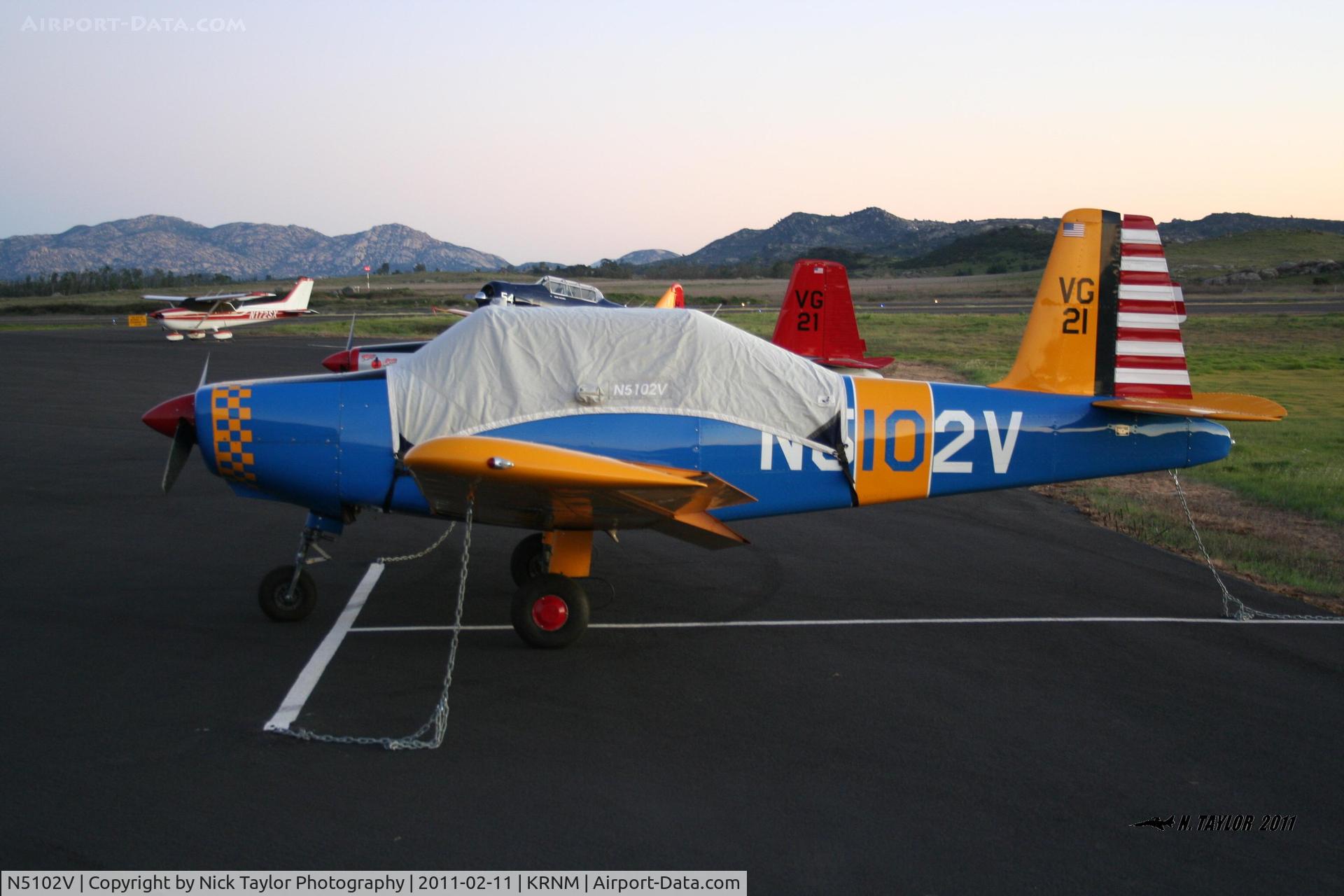 N5102V, 1958 Morrisey 2150 C/N FP-2, Parked at Ramona.