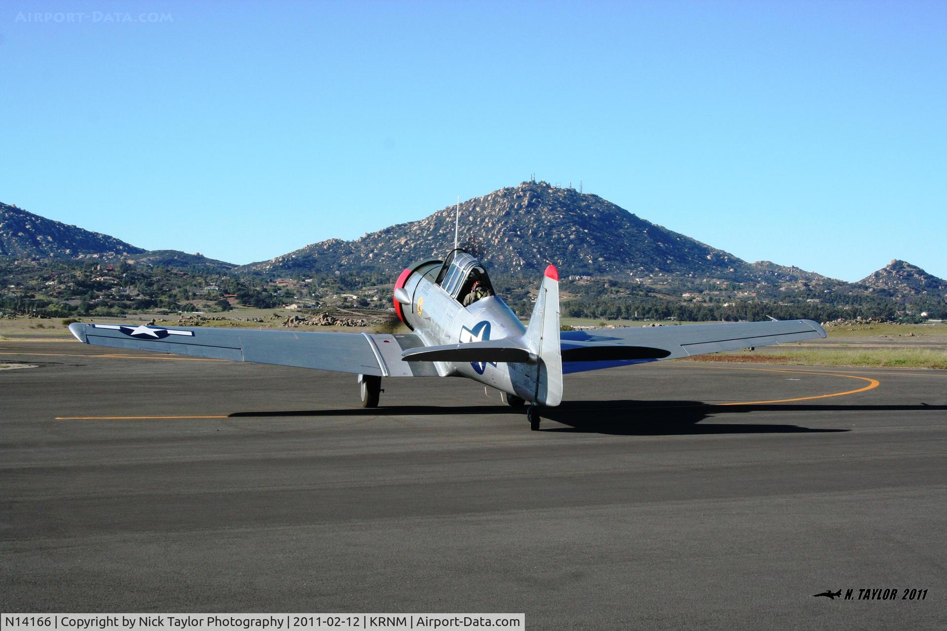 N14166, 1943 North American AT-6D Texan C/N 88-15400, Chuck Hall getting ready to go up in a 4 ship T-6 formation.