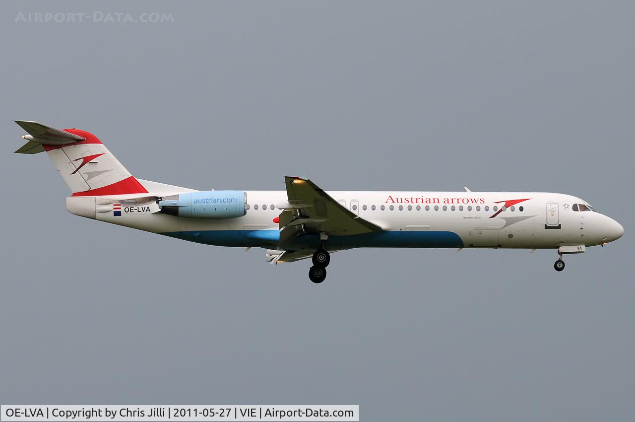 OE-LVA, 1994 Fokker 100 (F-28-0100) C/N 11490, Austrian arrows