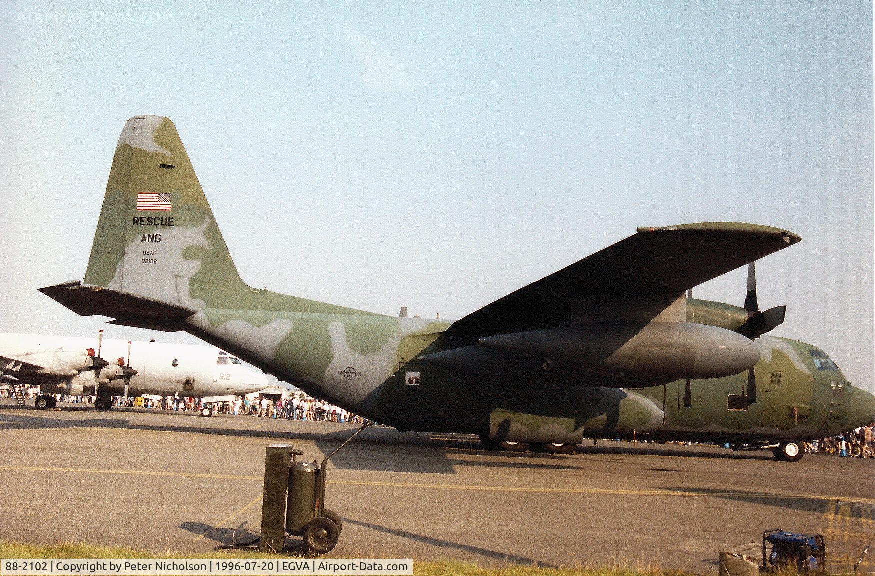 88-2102, 1988 Lockheed HC-130N Hercules C/N 382-5210, HC-130N Hercules of 102nd Rescue Squadron of the New York Air National Guard on display at the 1996 Royal Intnl Air Tattoo at RAF Fairford.