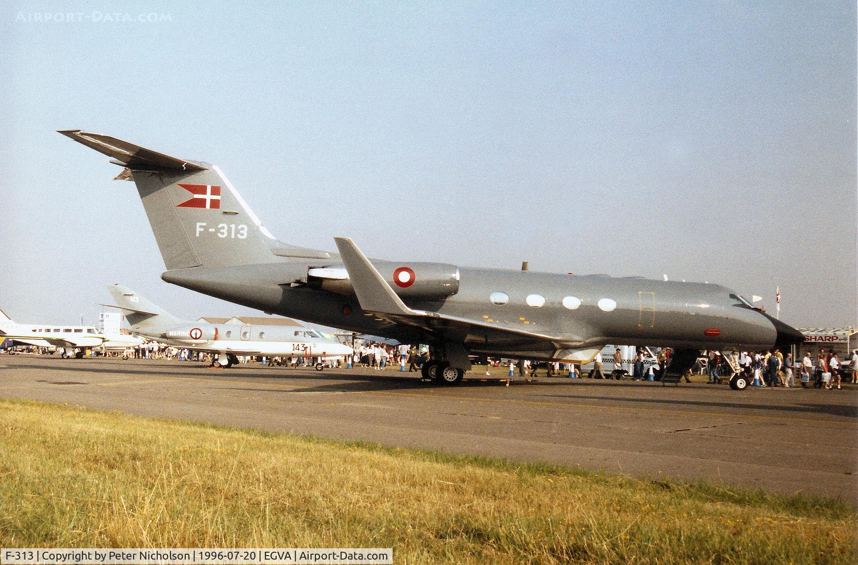 F-313, 1981 Gulfstream American G-1159A Gulfstream III Gulfstream III C/N 313, Gulfstream III of Eskradille 721 of the Royal Danish Air Force at Vaerlose on display at the 1996 Royal Intnl Air Tattoo at RAF Fairford.