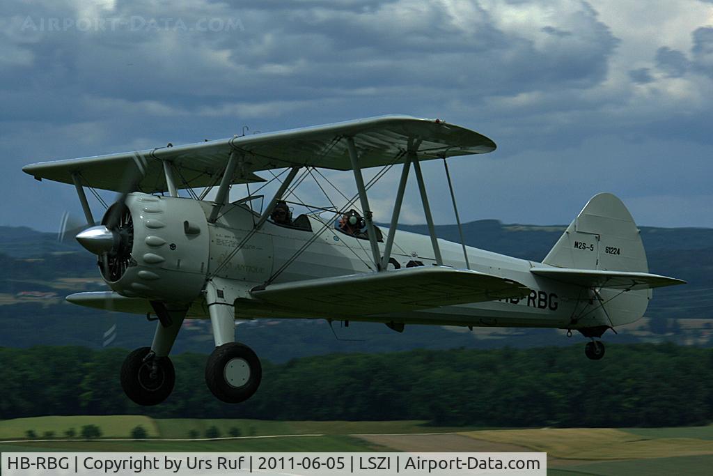 HB-RBG, 1940 Boeing PT-13D Kaydet (E75) C/N 75-5346, short visit at Schupfart-Airfield