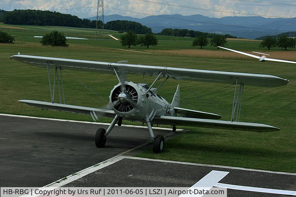 HB-RBG, 1940 Boeing PT-13D Kaydet (E75) C/N 75-5346, short visit at Schupfart-Airfield