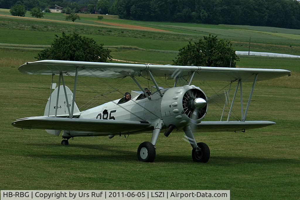 HB-RBG, 1940 Boeing PT-13D Kaydet (E75) C/N 75-5346, short visit at Schupfart-Airfield