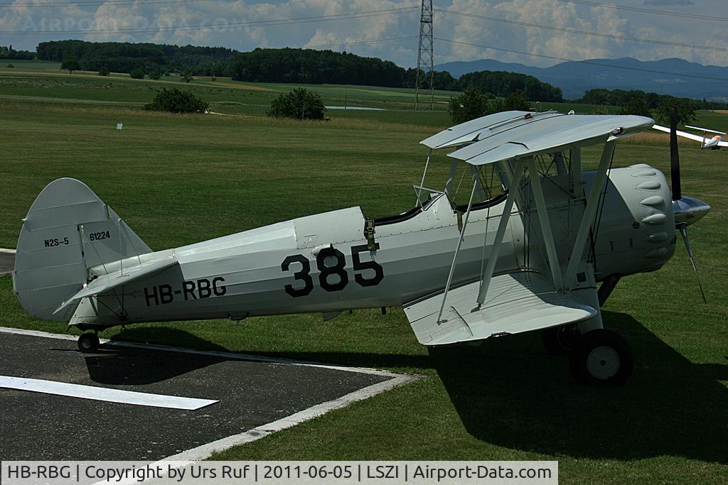 HB-RBG, 1940 Boeing PT-13D Kaydet (E75) C/N 75-5346, short visit at Schupfart-Airfield