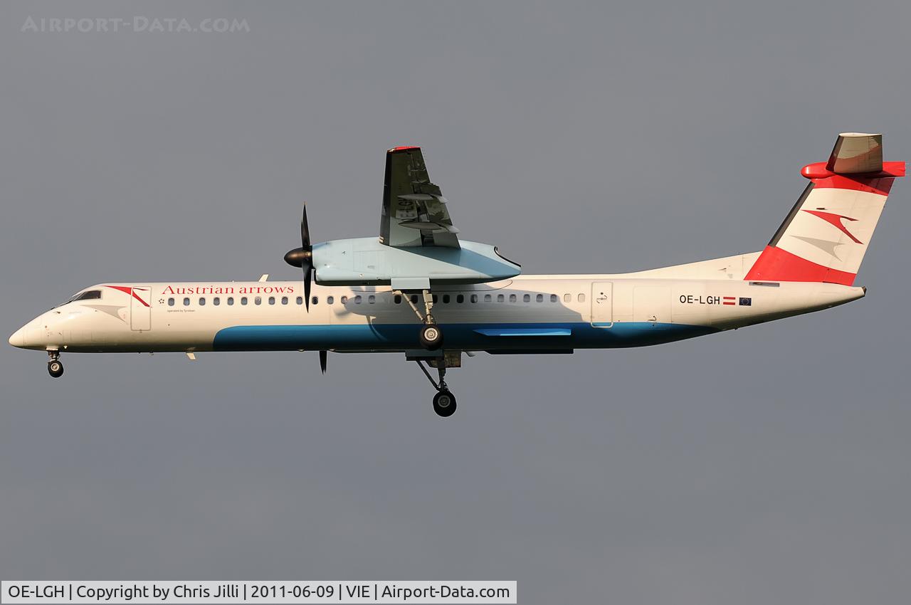 OE-LGH, 2002 De Havilland Canada DHC-8-402Q Dash 8 C/N 4075, Austrian arrows