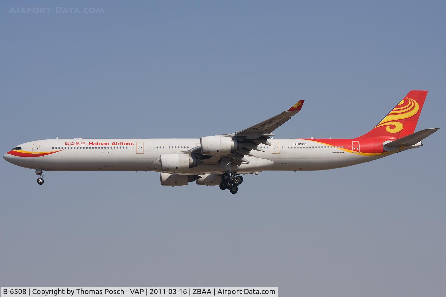 B-6508, 2001 Airbus A340-642 C/N 436, Hainan Airlines