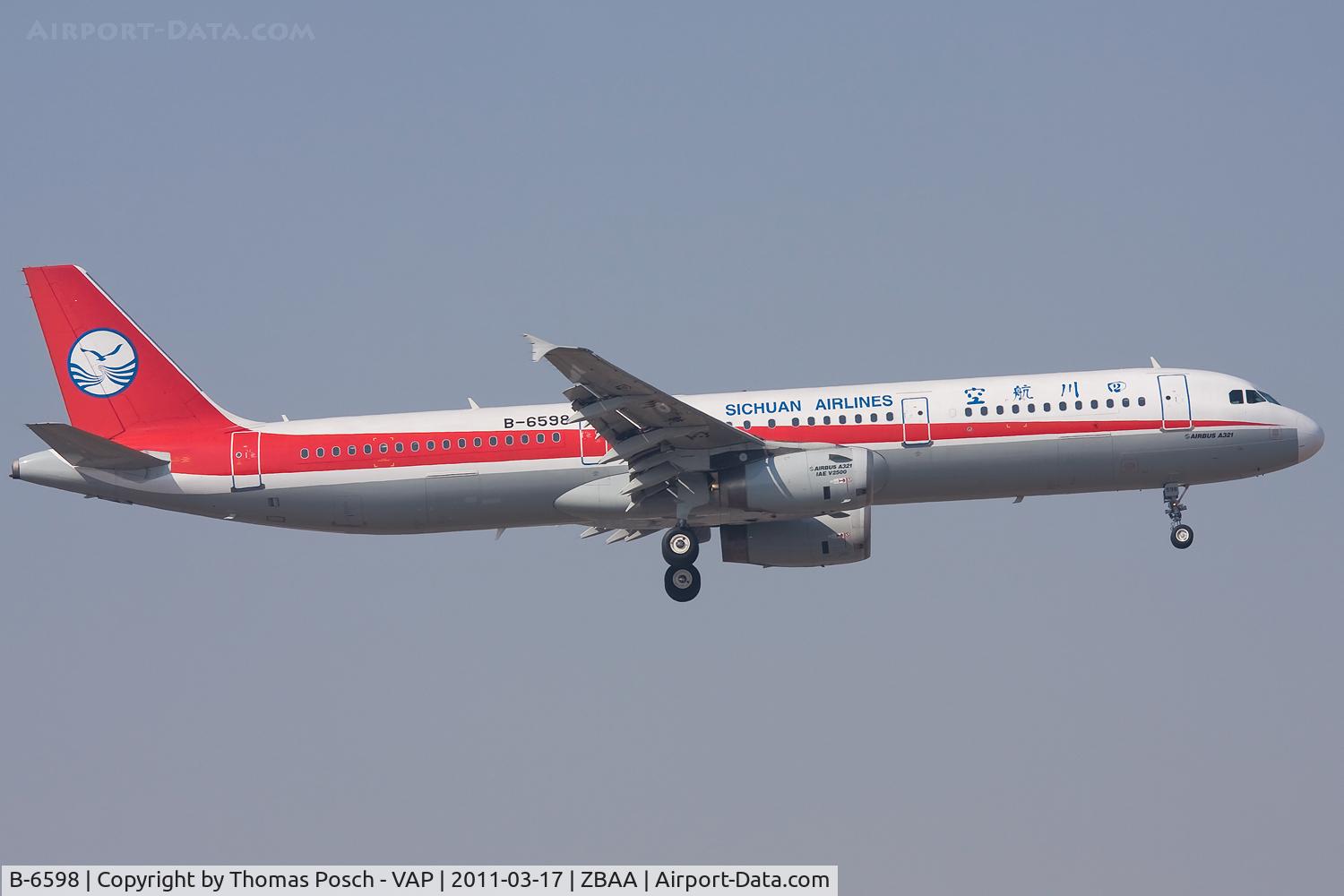 B-6598, 2009 Airbus A321-231 C/N 3996, Sichuan Airlines