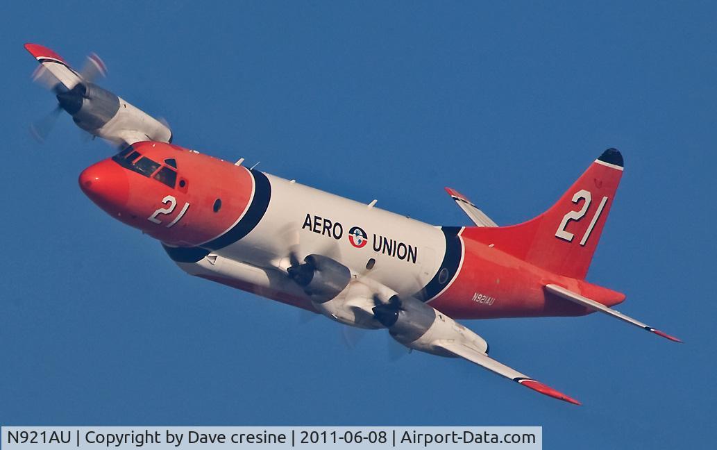 N921AU, Lockheed P-3A Aerostar C/N 185-5098, This picture was taken in flight after a water drop on a fire in Flagstaff, Arizona.