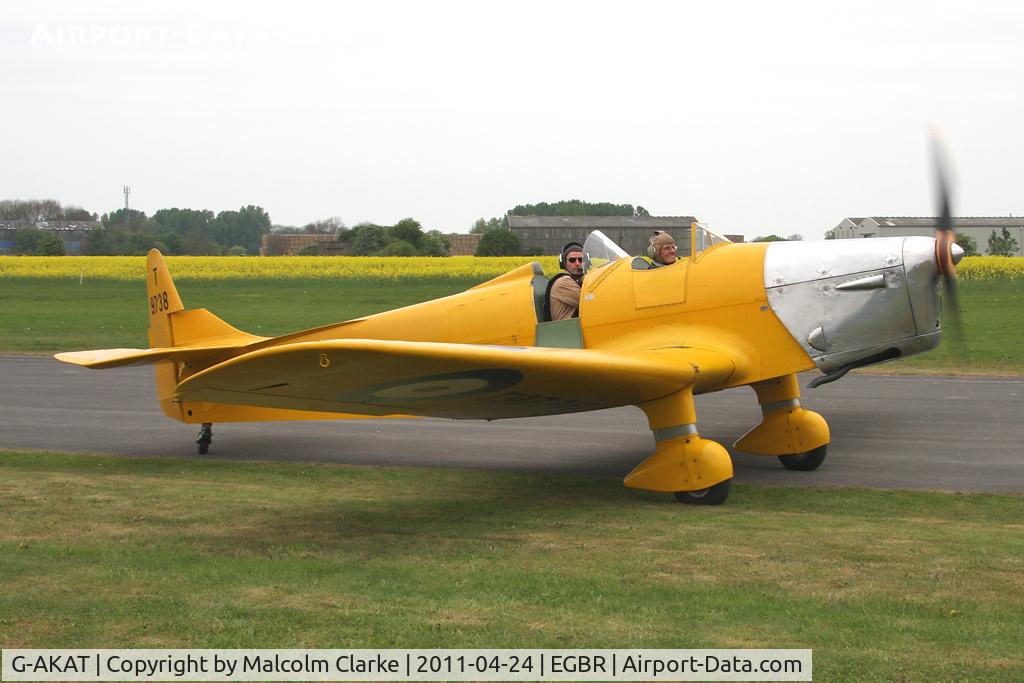 G-AKAT, 1940 Miles M14A Hawk Trainer 3 C/N 2005, Miles M14A Hawk Trainer at Breighton Airfield in April 2011