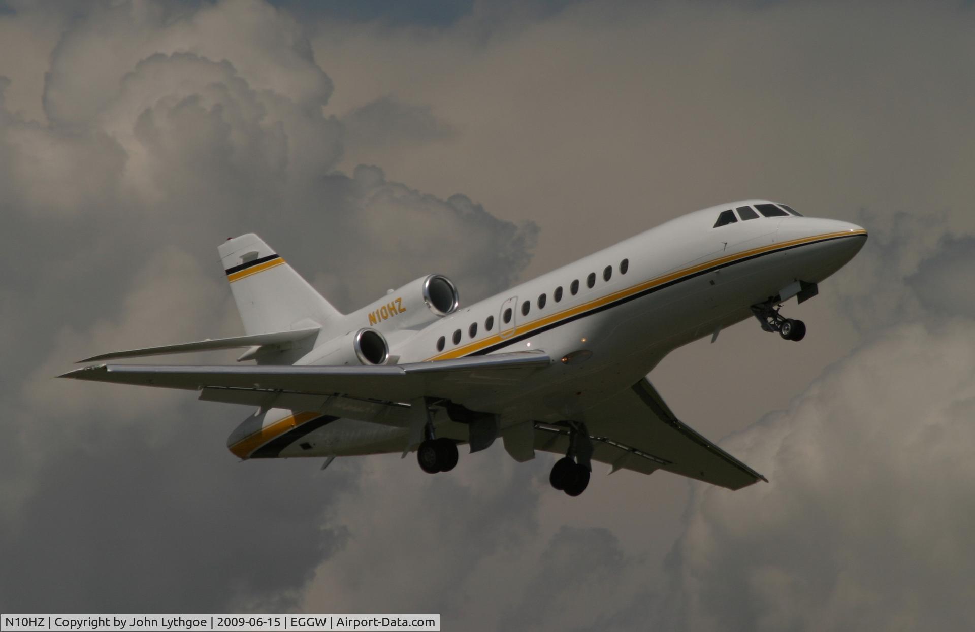N10HZ, 1999 Dassault Falcon 900EX C/N 57, Departing EGGW on a typical English June day.
