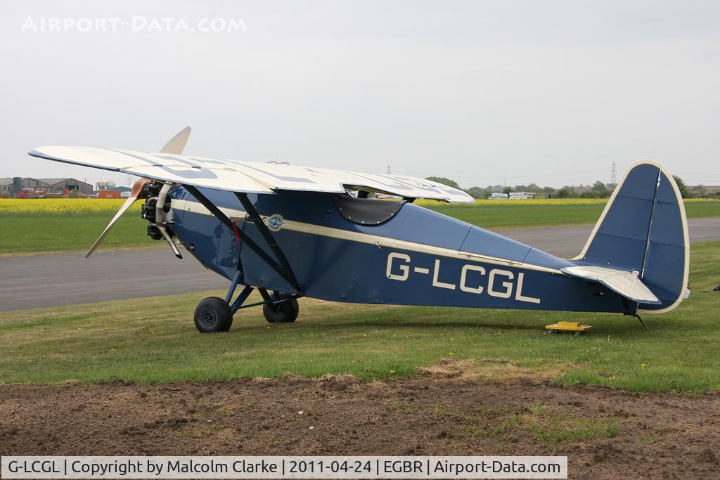 G-LCGL, 1993 Comper CLA7 Swift Replica C/N PFA 103-11089, Comper CLA7 Swift Replica at Breighton Airfield in April 2011.