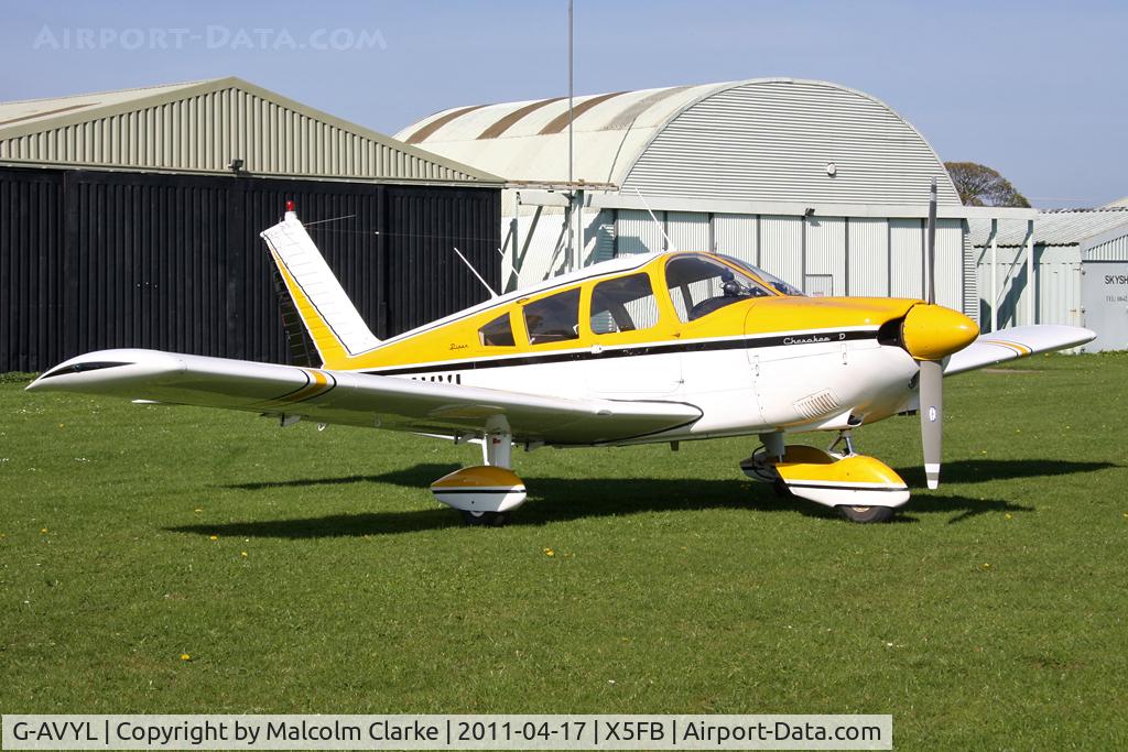 G-AVYL, 1968 Piper PA-28-180 Cherokee D C/N 28-4622, Piper PA-28-120 Cherokee D at Fishburn Airfield, UK in April 2011.