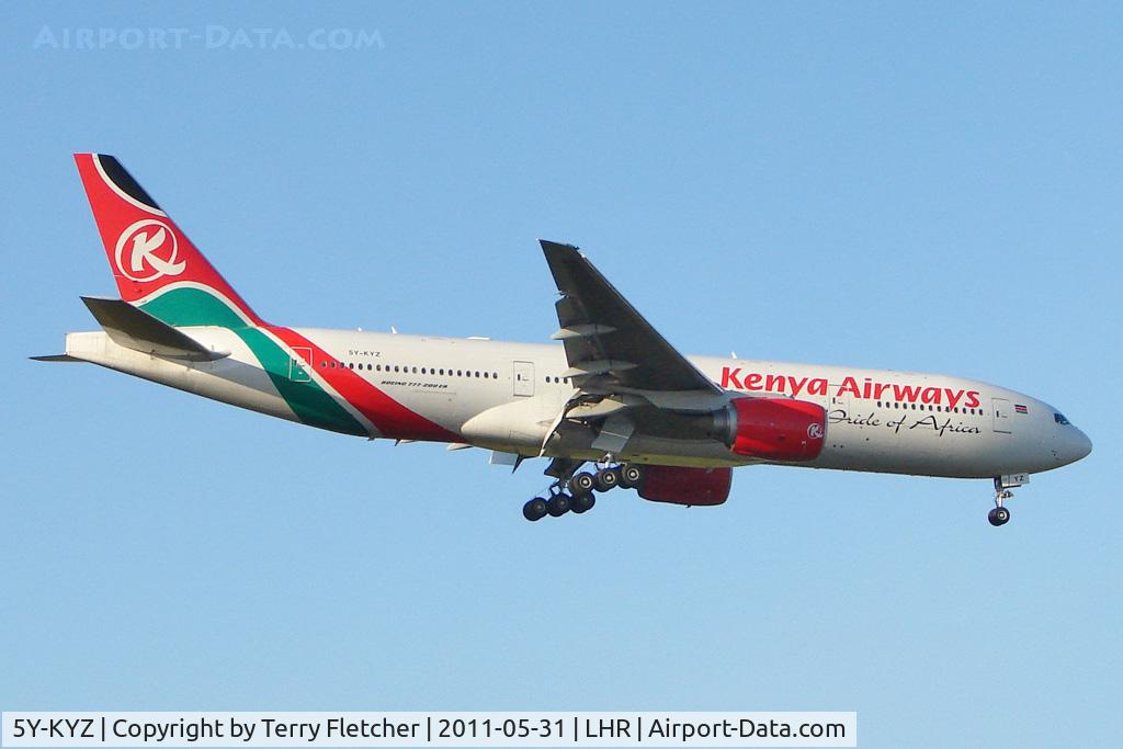 5Y-KYZ, 2007 Boeing 777-2U8ER C/N 36124, Kenya Airlines '2007 Boeing 777-2U8ER, c/n: 36124 at Heathrow