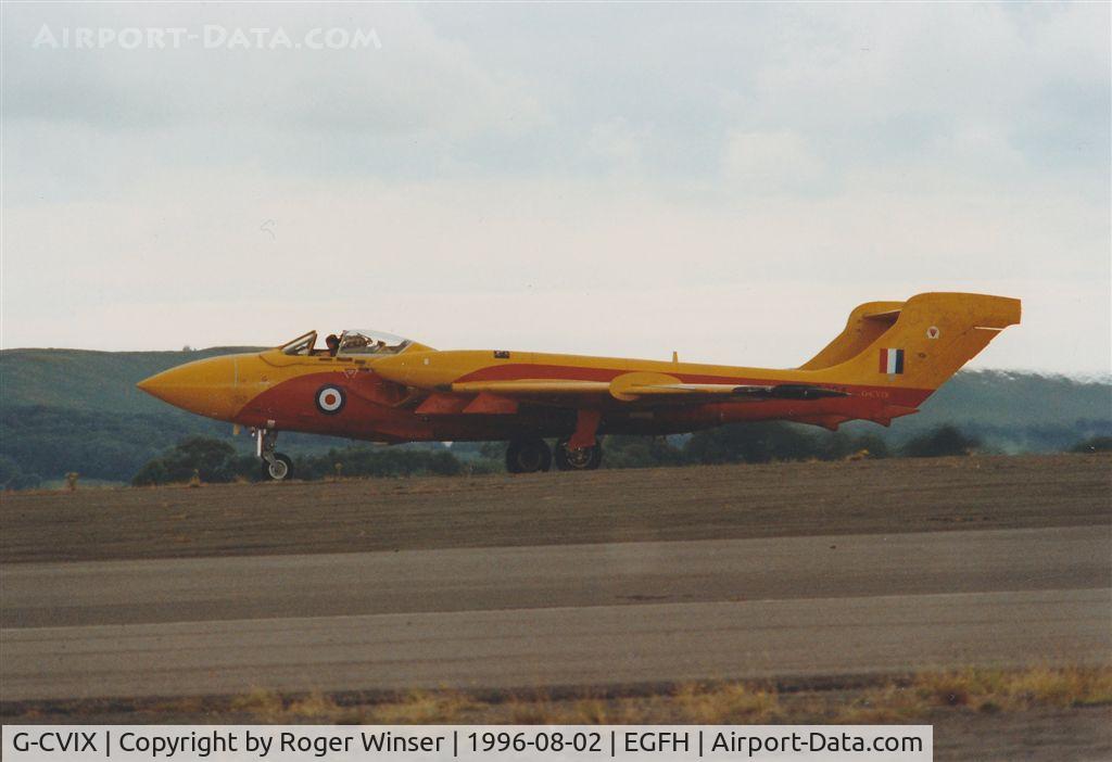 G-CVIX, 1963 De Havilland DH-110 Sea Vixen D.3 C/N 10132, Taxying to apron after landing on Runway 04.