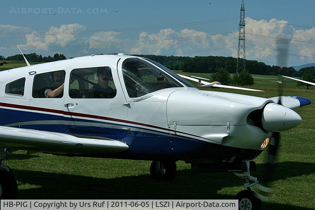 HB-PIG, 1978 Piper PA-28R-201 Cherokee Arrow III C/N 28R-7837261, short visit at Schupfart-Airfield