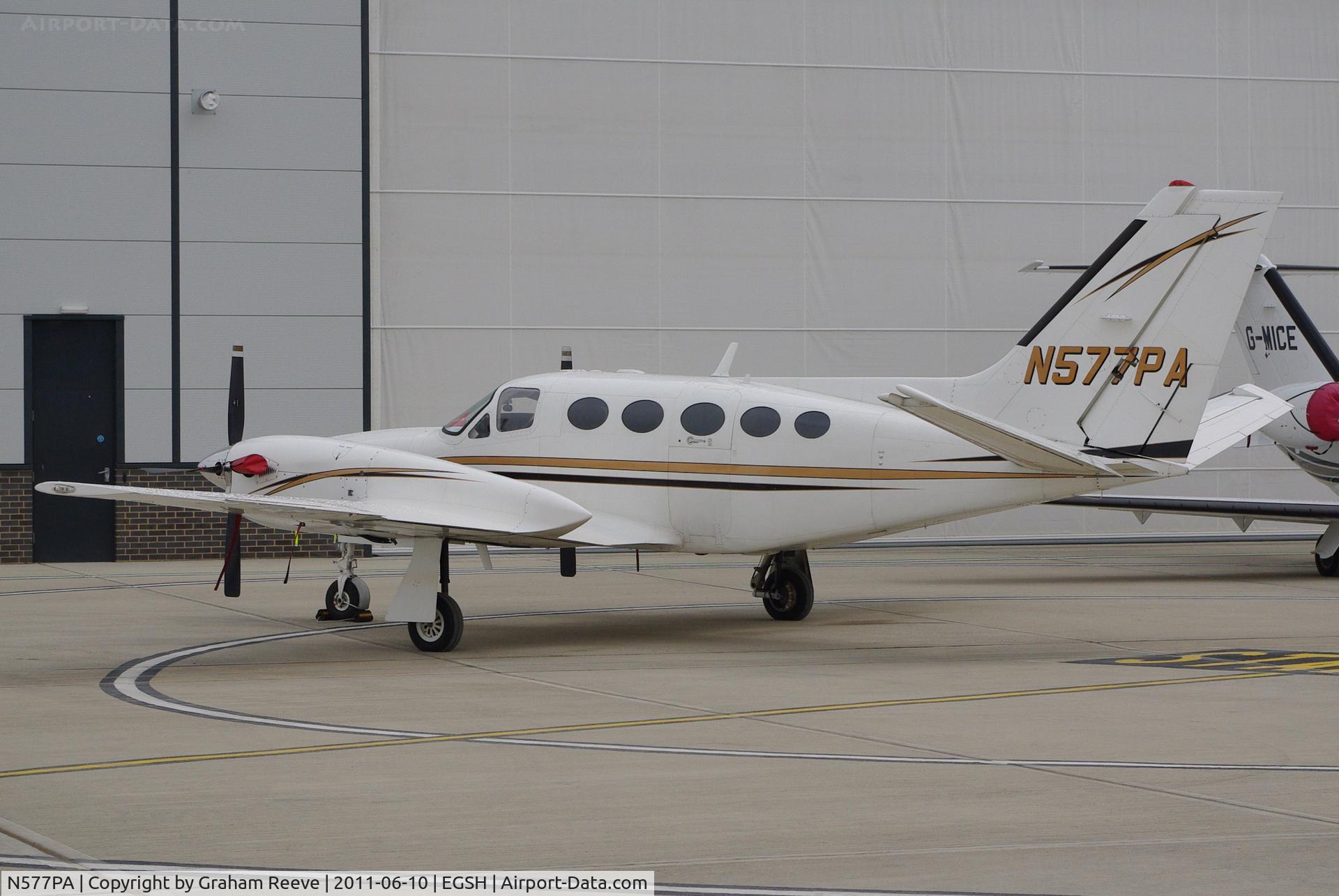 N577PA, 1984 Cessna 425 Conquest I C/N 425-0194, Parked at Norwich.