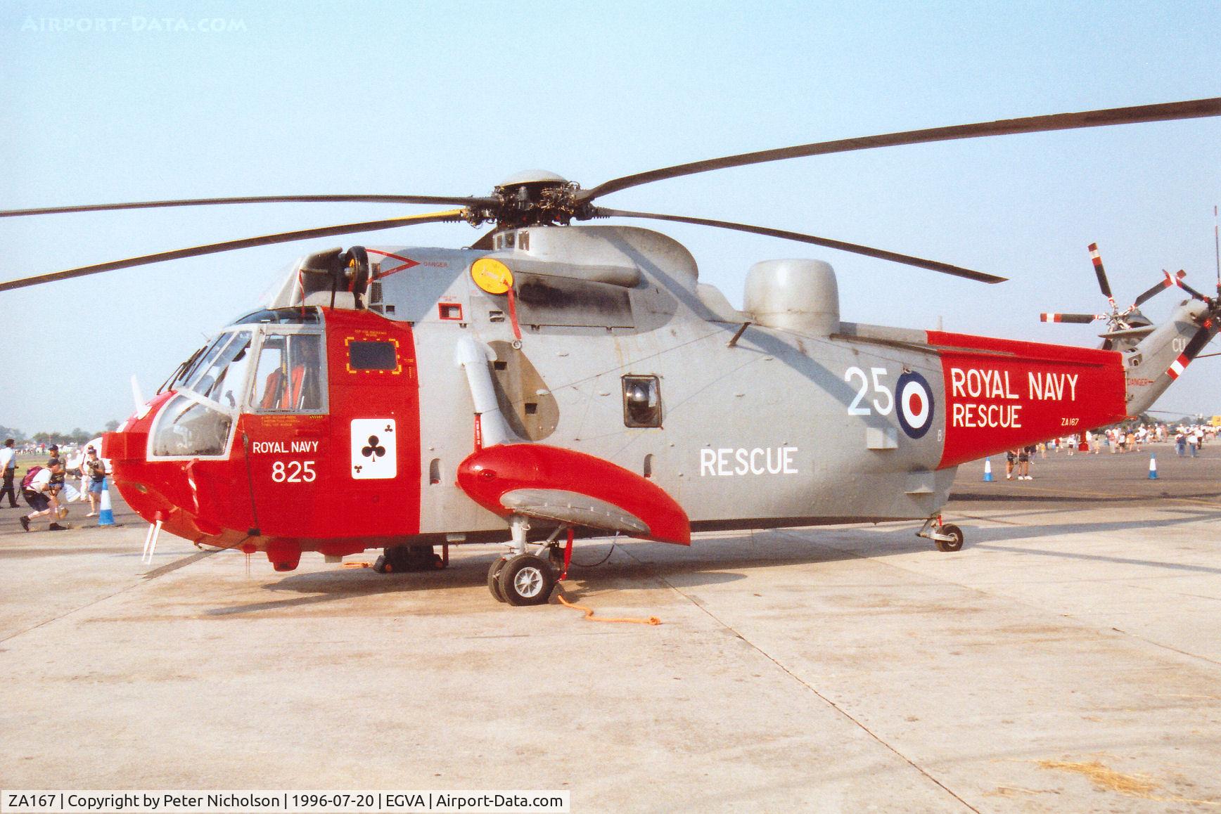 ZA167, 1982 Westland Sea King HU.5 C/N WA900, Sea King HU.5 of 771 Squadron at RNAS Culdrose on display at the 1996 Royal Intnl Air Tattoo at RAF Fairford.
