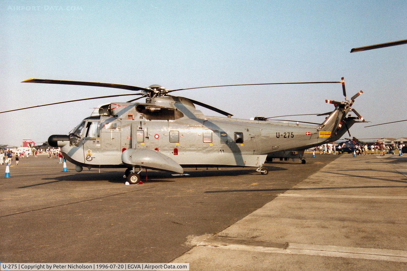 U-275, Sikorsky S-61A C/N 61275, S-16A Sea King of Eskradille 722 Royal Dansh Air Force based at Vaerlose on display at the 1996 Royal Intnl Air Tattoo at RAF Fairford.