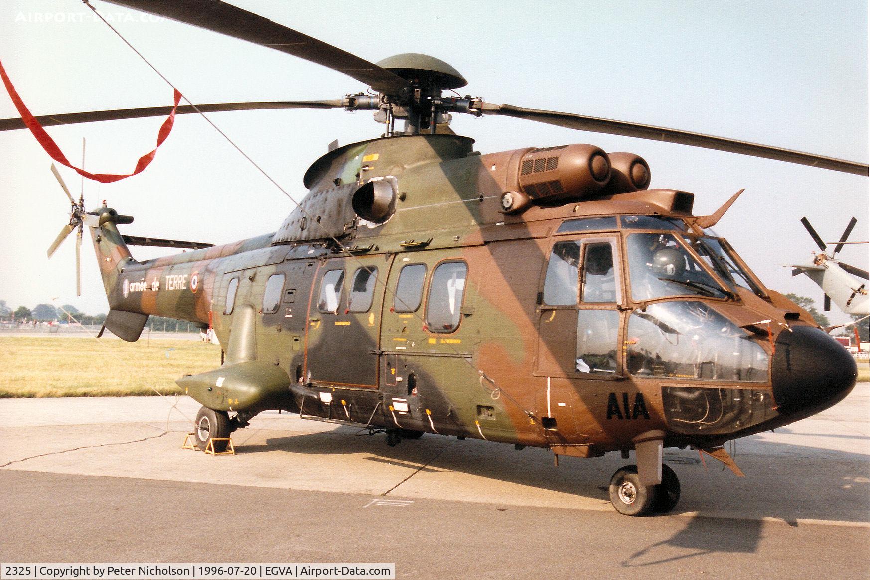 2325, Aérospatiale AS-532UL Cougar C/N 2325, AS-532UL Cougar of 4 RHCM of the French Army on display at the 1996 Royal Intnl Air Tattoo at RAF Fairford.