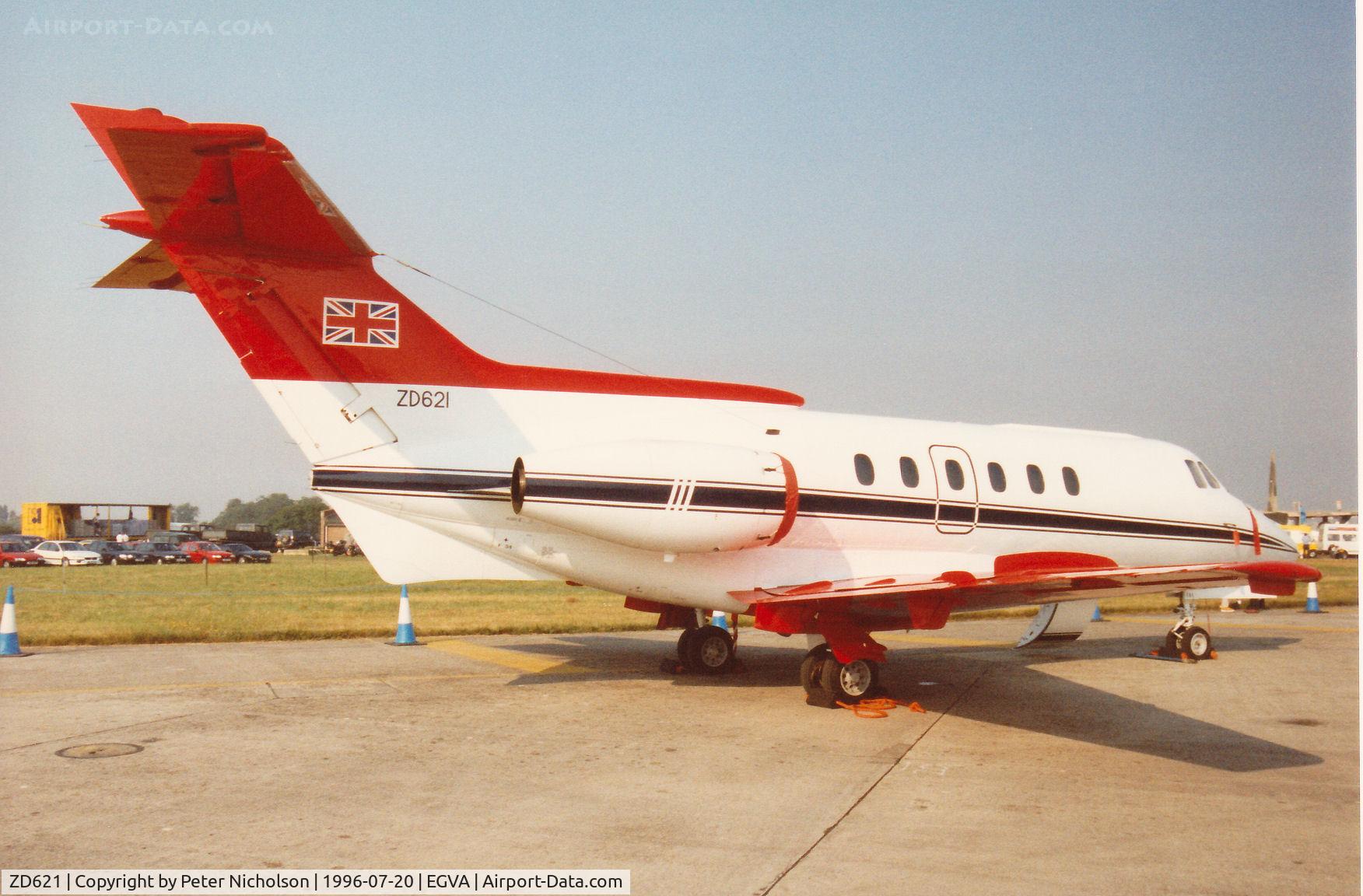 ZD621, 1983 British Aerospace BAe-125 CC.3 C/N 257190, BAe 125 CC.3 of 32[The Royal] Squadron based at RAF Northolt on display at the 1996 Royal Intnl Air Tattoo at RAF Fairford.