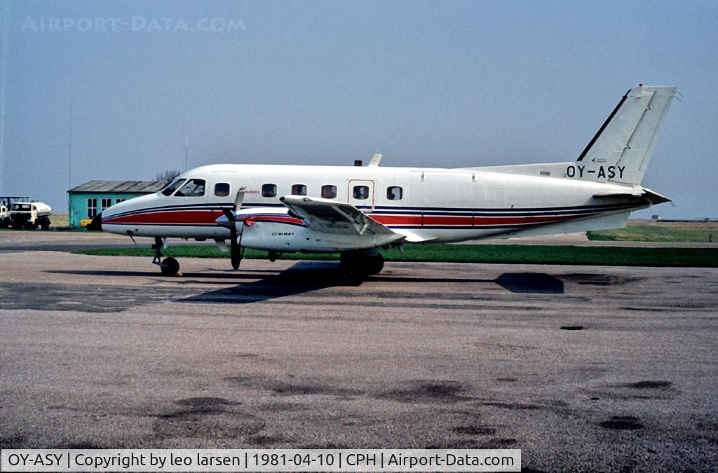 OY-ASY, 1980 Embraer EMB-110P1 Bandeirante C/N 110308, Alkair CPH 10.4.81