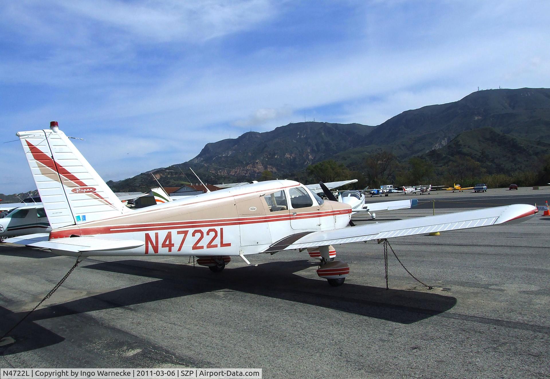 N4722L, 1967 Piper PA-28-180 C/N 28-4044, Piper PA-28-180D Cherokee 180D at Santa Paula airport during the Aviation Museum of Santa Paula open Sunday