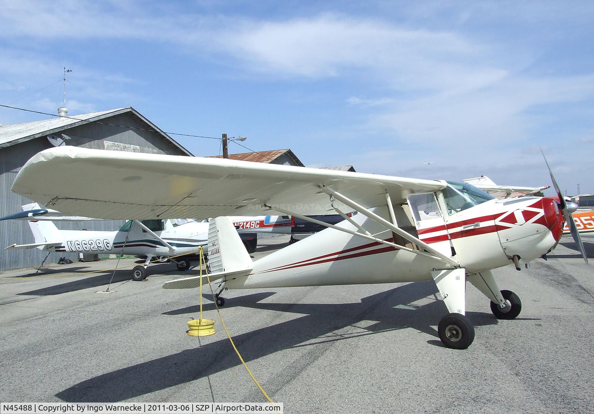 N45488, 1946 Luscombe 8A C/N 2015, Luscombe 8A at Santa Paula airport during the Aviation Museum of Santa Paula open Sunday