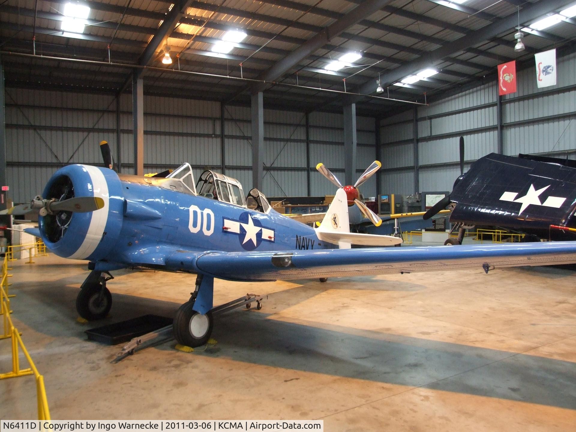 N6411D, 1942 North American SNJ-4 Texan C/N 88-10117, North American SNJ-4 Texan at the Commemorative Air Force Southern California Wing's WW II Aviation Museum, Camarillo CA